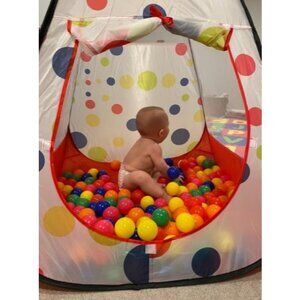 Kids Ball Pit Play Tent - 100 Ball Pit Balls Included - Pops up No Assembly